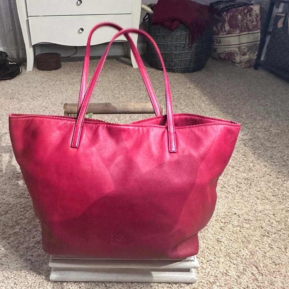 Loewe Vibrant Red Leather Tote - Picture 12 of 16